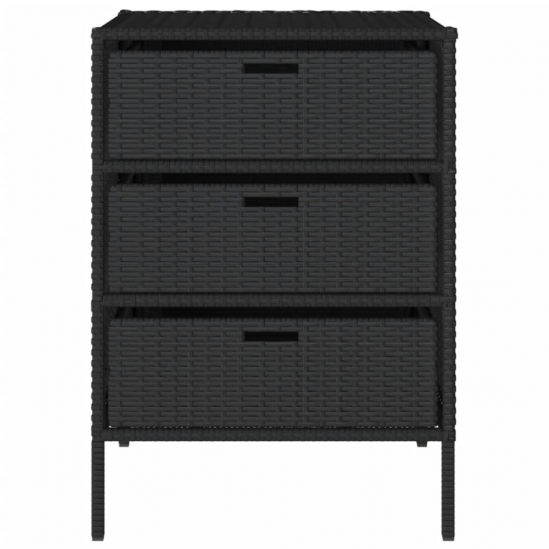 Gartenschrank Schwarz 55x59x80 cm Poly Rattan