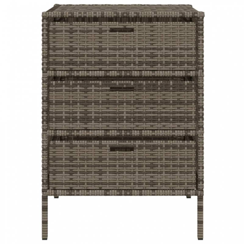 Gartenschrank Grau 55x59x80 cm Poly Rattan