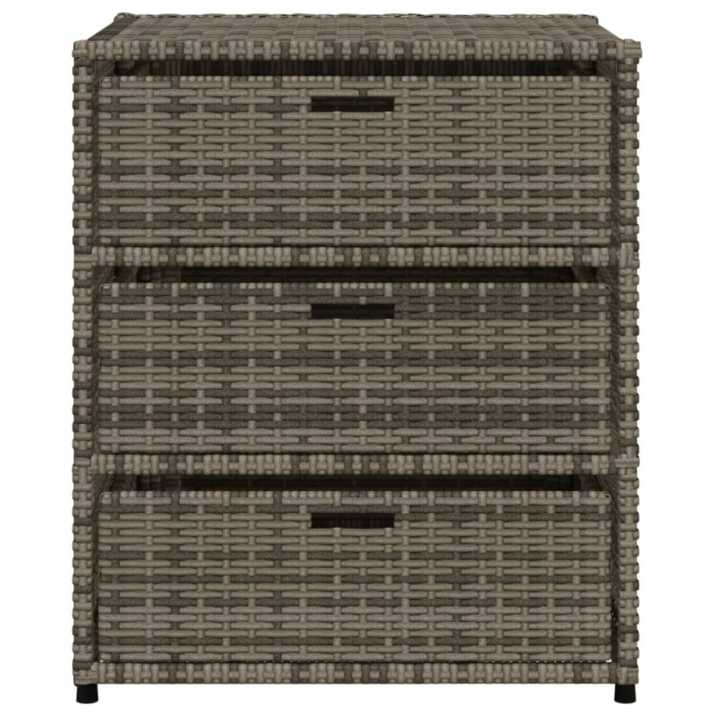 Gartenschrank Grau 55x59x69 cm Poly Rattan