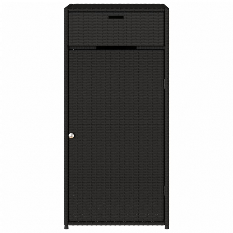 Gartenschrank Schwarz 55x55x111 cm Poly Rattan