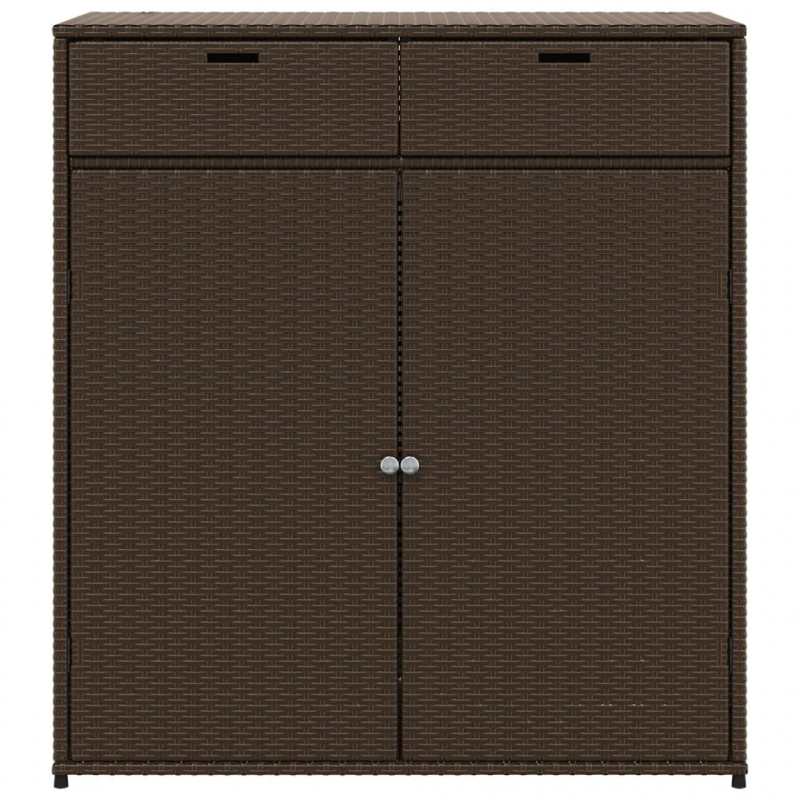Gartenschrank Braun 105x55x113 cm Poly Rattan