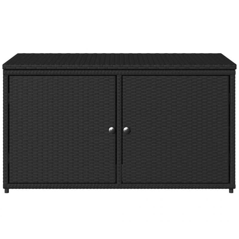 Gartenschrank Schwarz 110x55x60,5 cm Poly Rattan