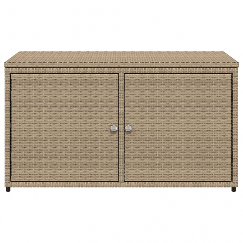 Gartenschrank Beige 110x55x60,5 cm Poly Rattan