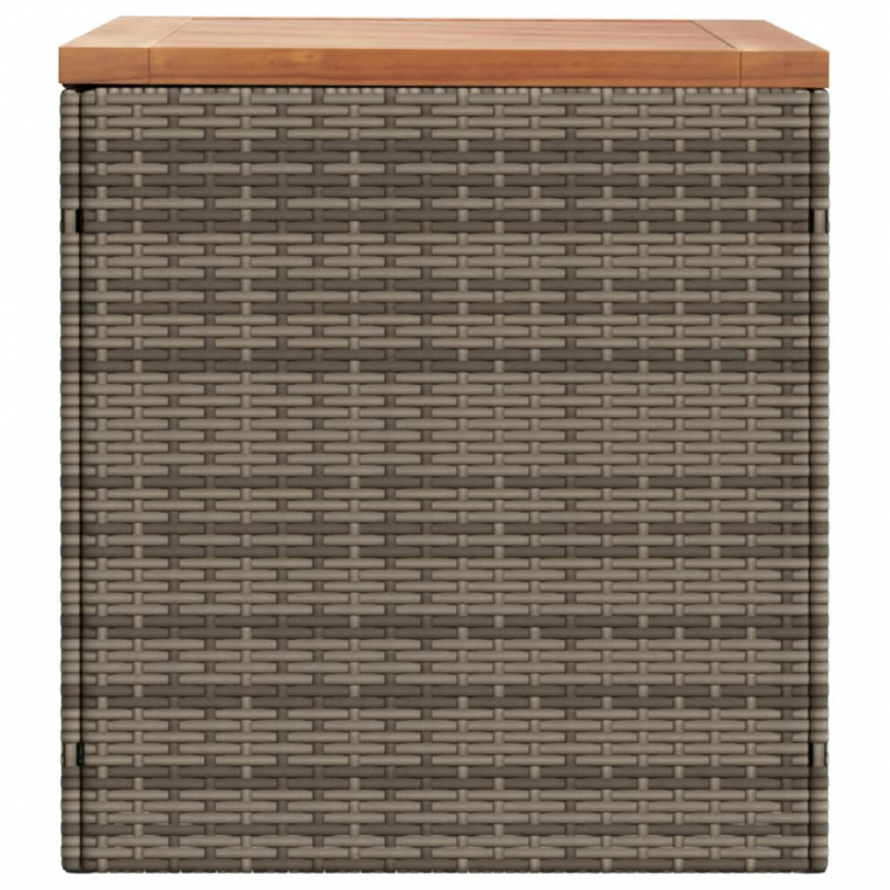 Gartentruhe Grau 110x50x54 cm Poly Rattan Akazienholz