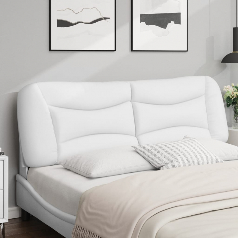 Kopfteil-Kissen Weiß 160 cm Kunstleder