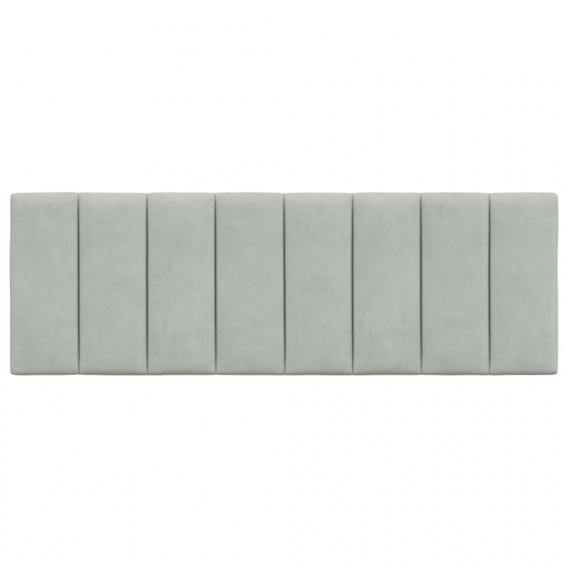 Kopfteil-Kissen Hellgrau 120 cm Samt