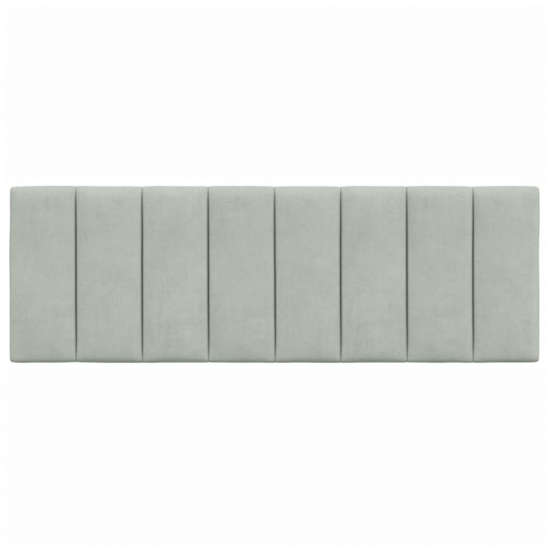 Kopfteil-Kissen Hellgrau 140 cm Samt