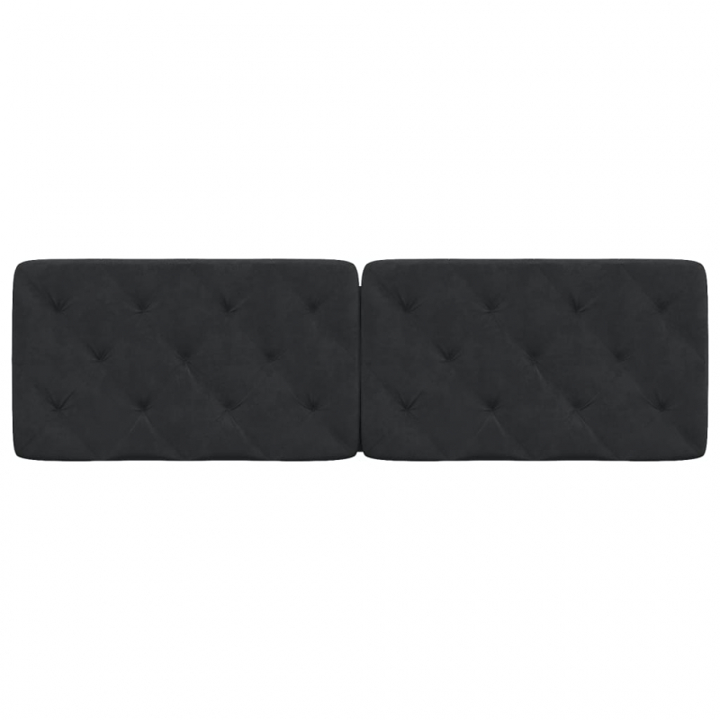 Kopfteil-Kissen Schwarz 160 cm Samt