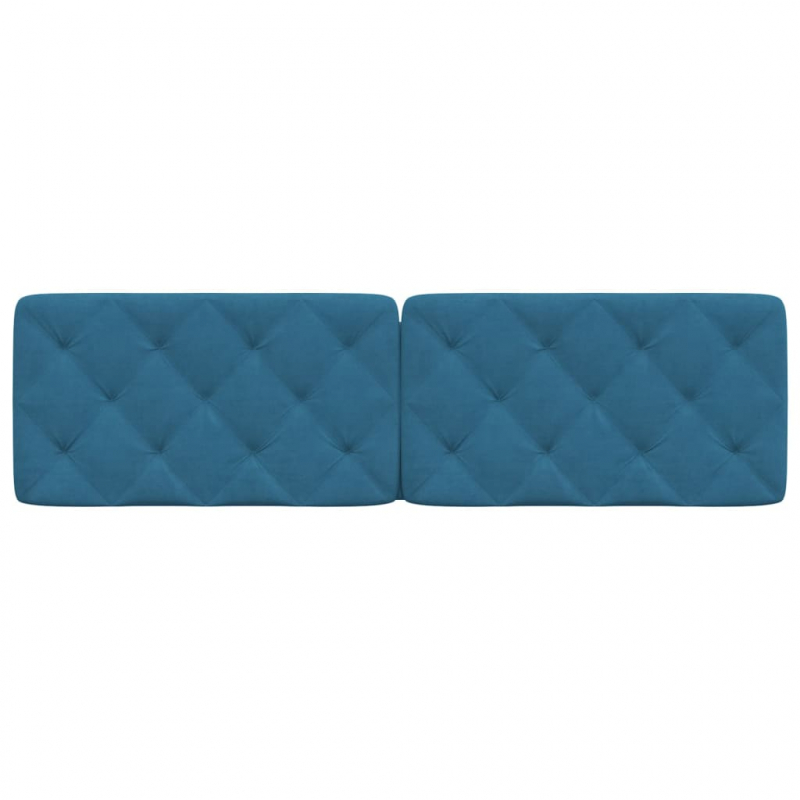 Kopfteil-Kissen Blau 180 cm Samt