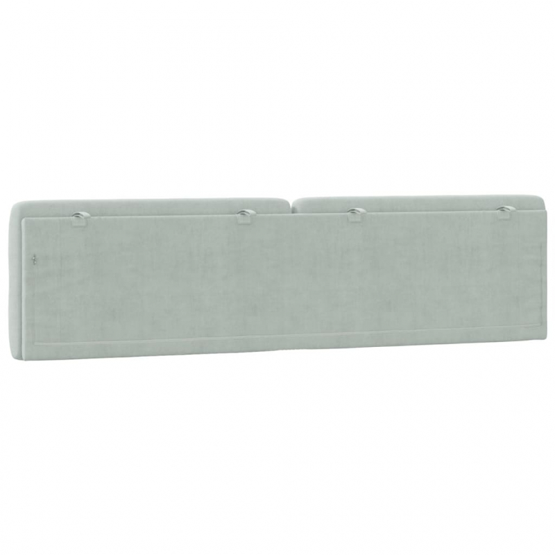 Kopfteil-Kissen Hellgrau 200 cm Samt