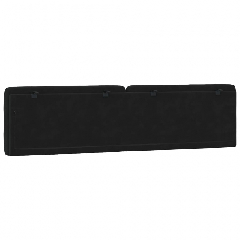 Kopfteil-Kissen Schwarz 200 cm Samt