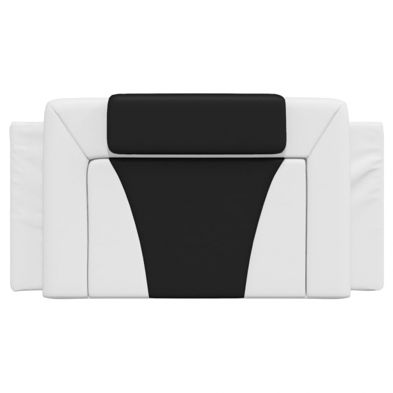 Kopfteil-Kissen Weiß und Schwarz 100 cm Kunstleder