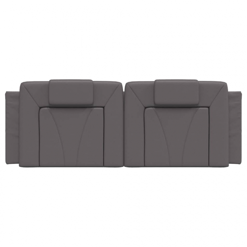 Kopfteil-Kissen Grau 140 cm Kunstleder