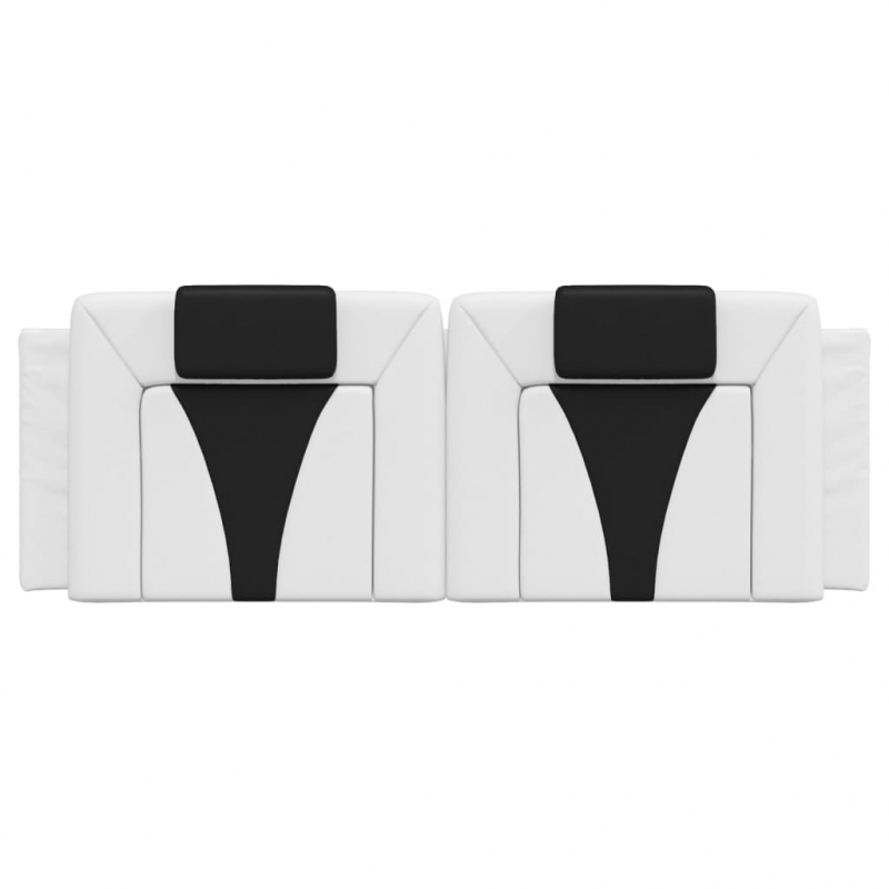 Kopfteil-Kissen Weiß und Schwarz 140 cm Kunstleder