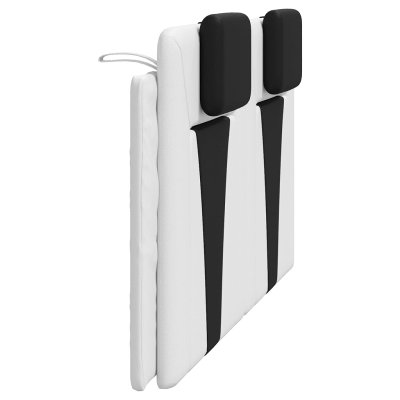 Kopfteil-Kissen Weiß und Schwarz 160 cm Kunstleder