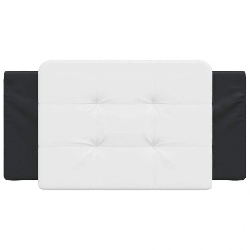 Kopfteil-Kissen Weiß und Schwarz 100 cm Kunstleder