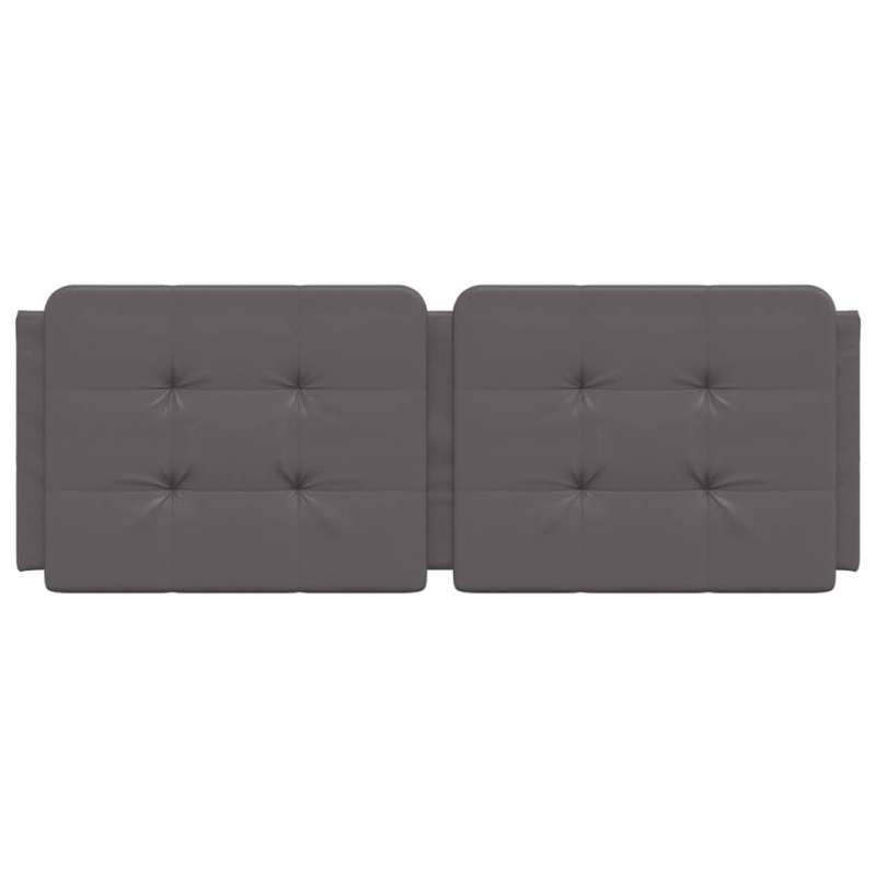 Kopfteil-Kissen Grau 120 cm Kunstleder