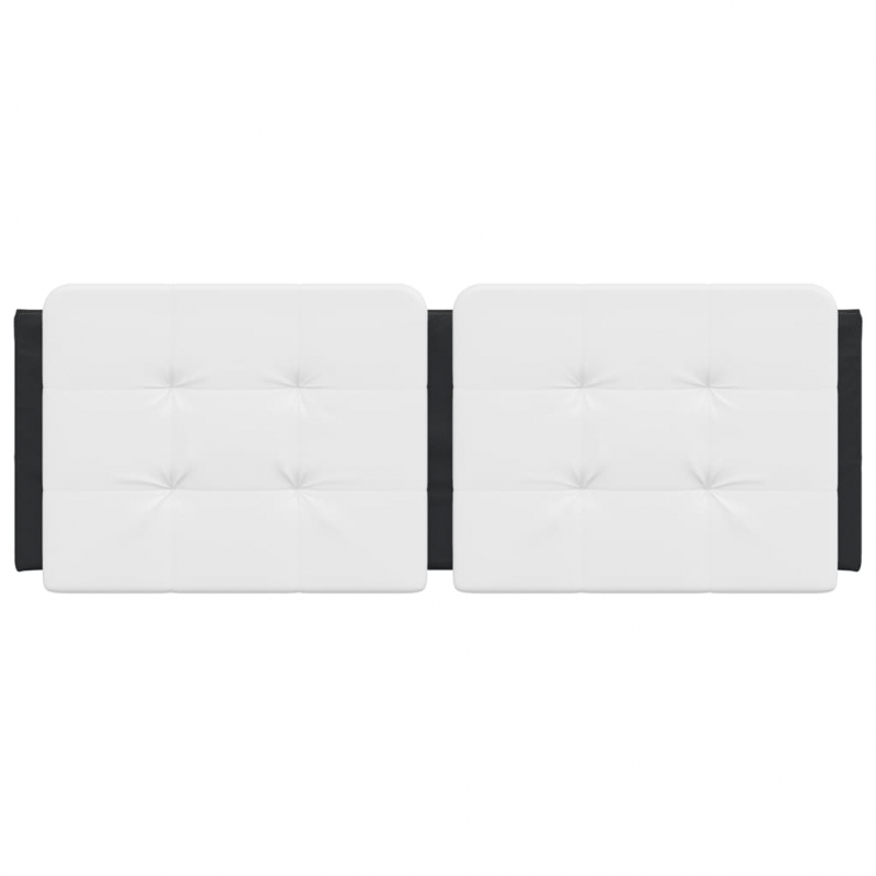 Kopfteil-Kissen Weiß und Schwarz 120 cm Kunstleder