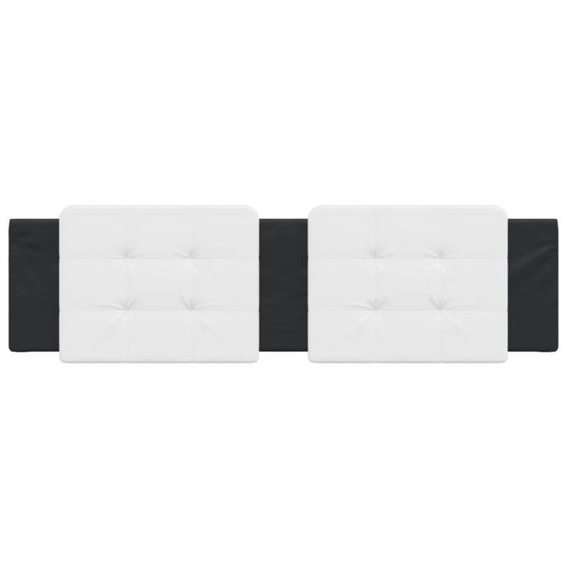 Kopfteil-Kissen Weiß und Schwarz 180 cm Kunstleder