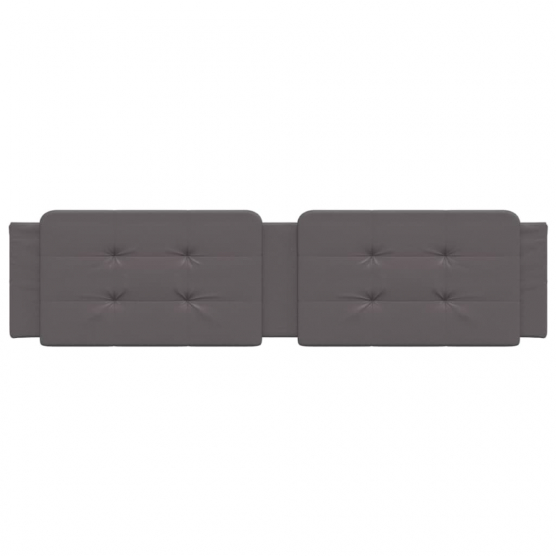 Kopfteil-Kissen Grau 200 cm Kunstleder