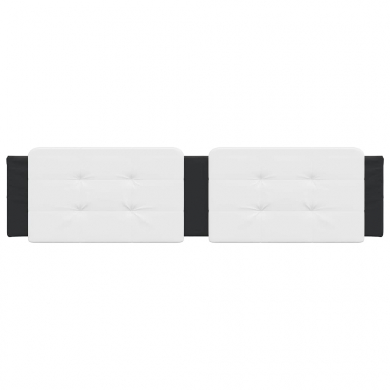 Kopfteil-Kissen Weiß und Schwarz 200 cm Kunstleder