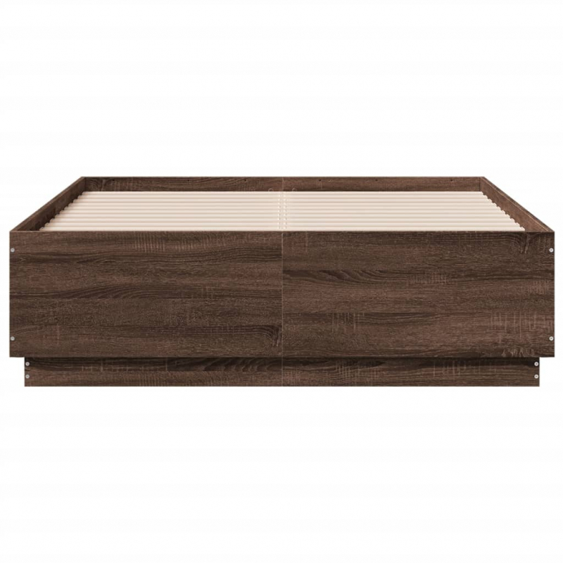 Bettgestell Braun Eichen-Optik 120x190 cm Holzwerkstoff