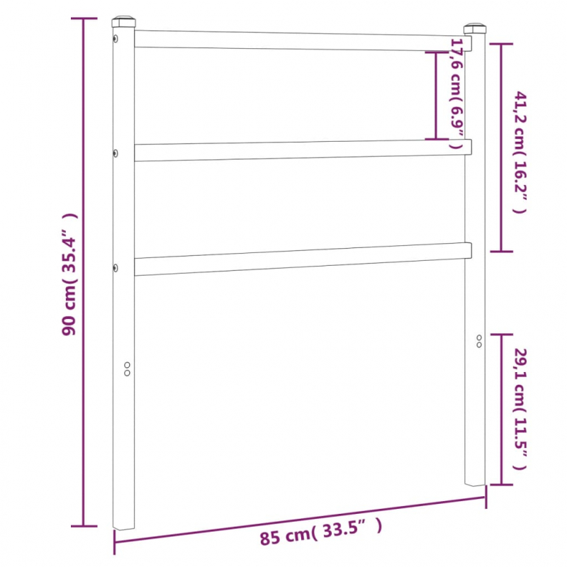 Kopfteil Metall Weiß 80 cm