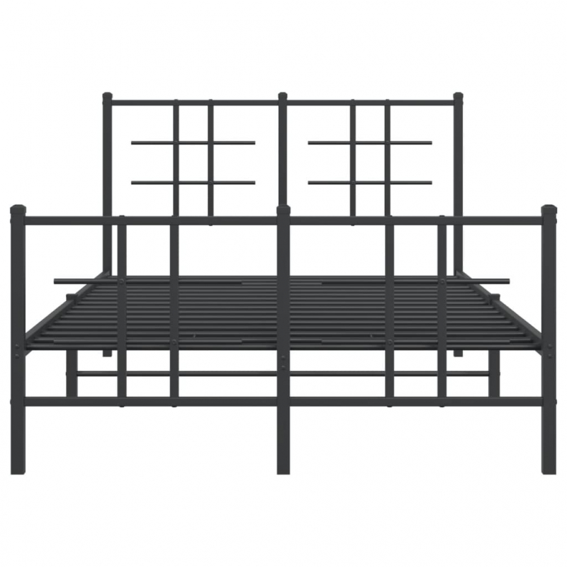 Bettgestell mit Kopf- und Fußteil Metall Schwarz 120x190 cm