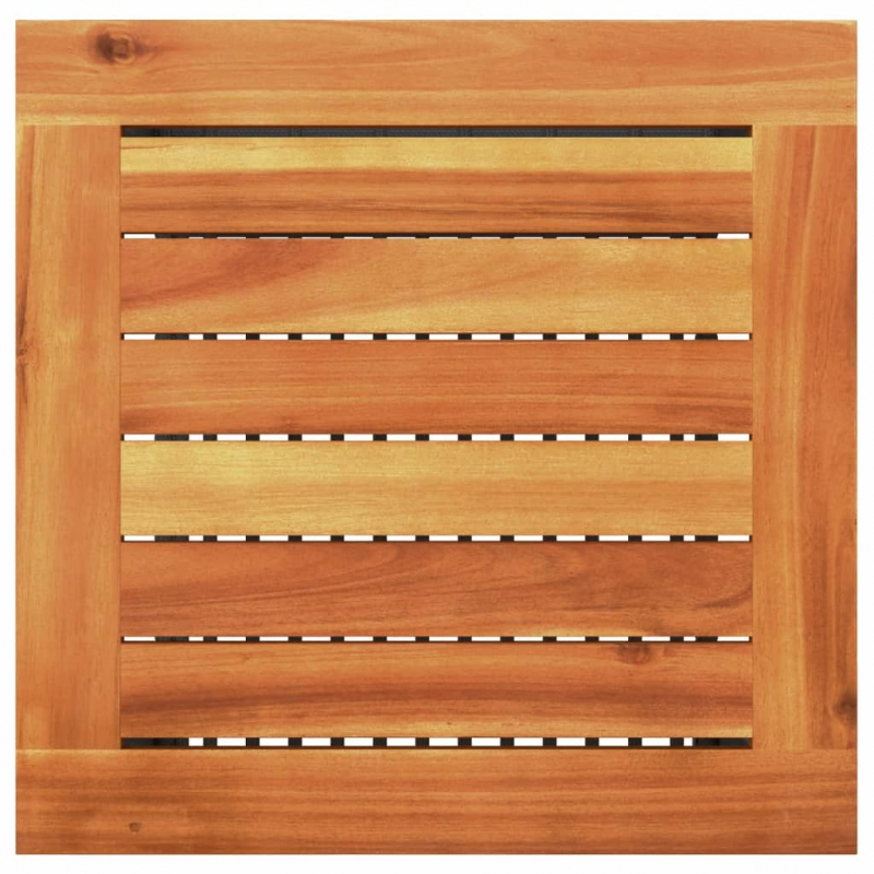 Gartentisch Schwarz 40x40x42 cm Poly Rattan Akazienholz