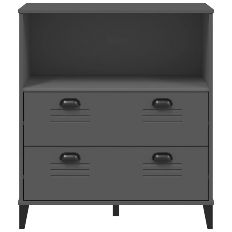 Bücherschrank VIKEN Anthrazit 80x40x90 cm Holzwerkstoff