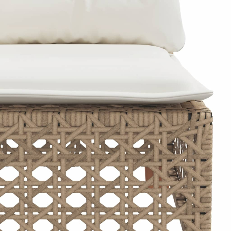 Garten-Ecksofa mit Kissen Beige Poly Rattan