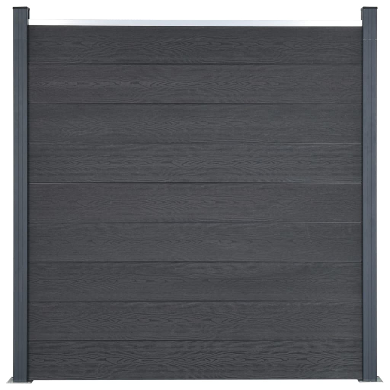 Zaunelement-Set Grau 353x186 cm WPC