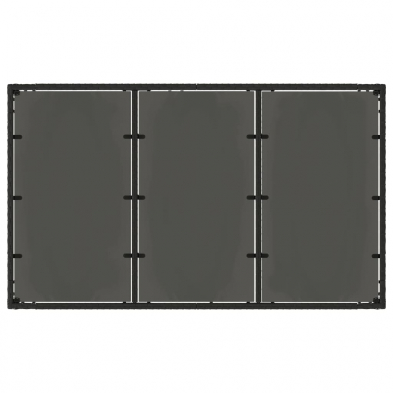 Gartentisch mit Glasplatte Schwarz 150x90x75 cm Poly Rattan