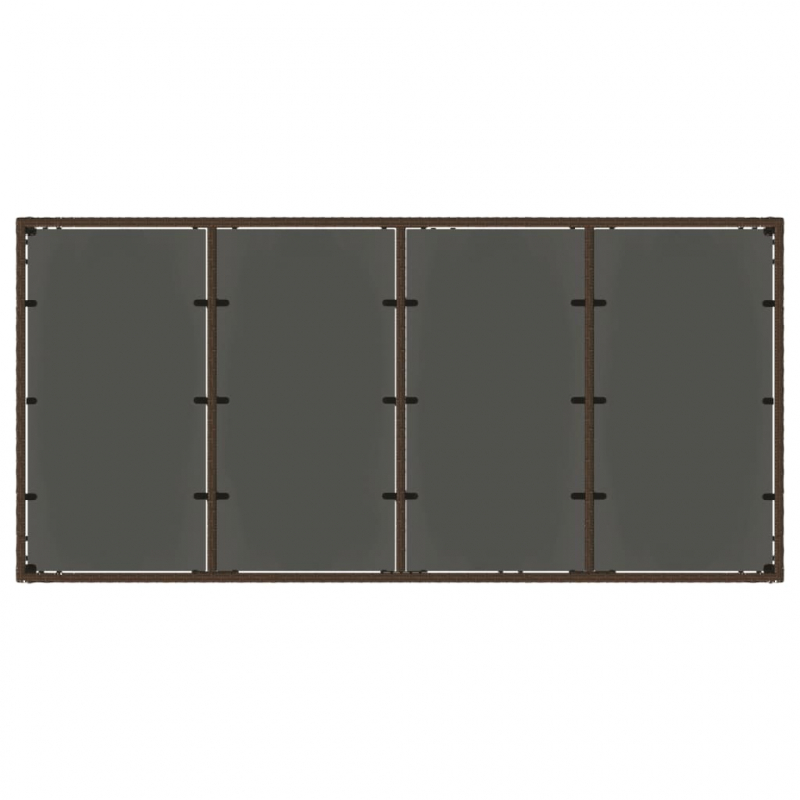 Gartentisch mit Glasplatte Braun 190x90x75 cm Poly Rattan