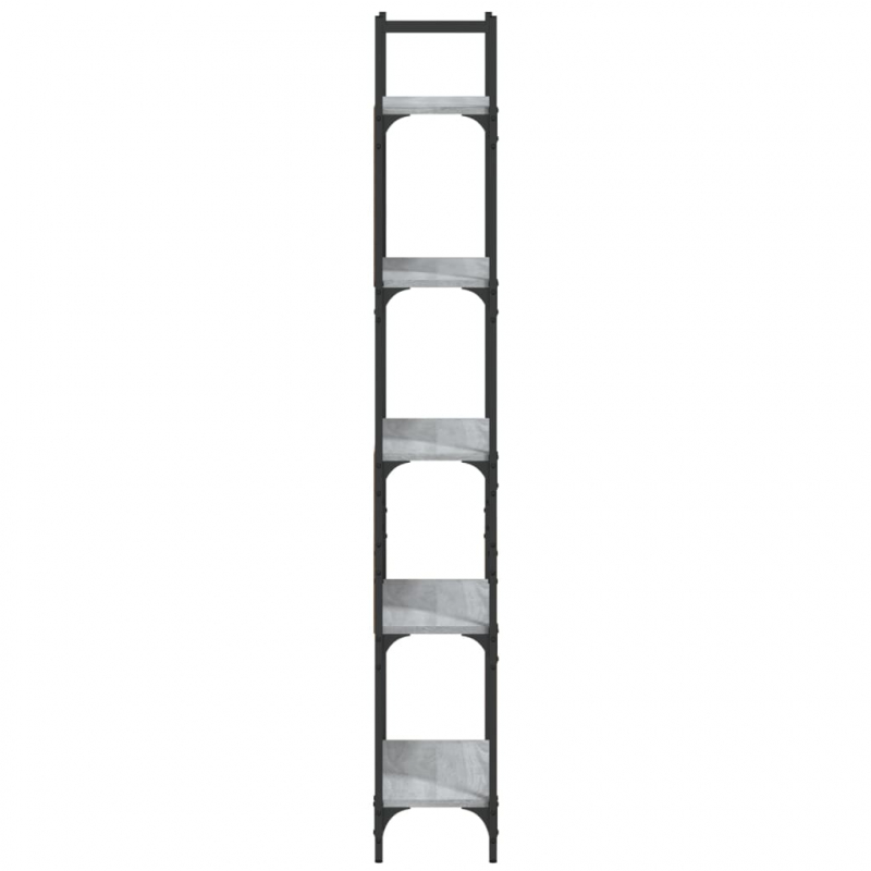 Bücherregal 5 Böden Grau Sonoma 60,5x24x166,5 cm Holzwerkstoff