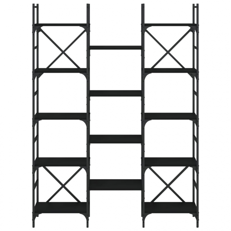 Bücherregal Schwarz 127,5x28,5x172,5 cm Holzwerkstoff
