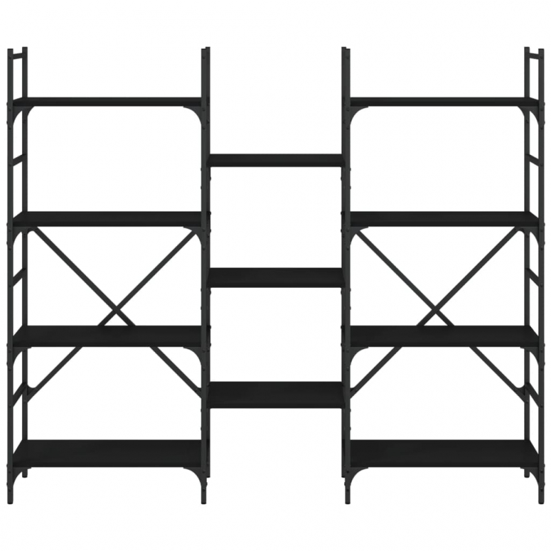 Bücherregal Schwarz 160x28,5x136,5 cm Holzwerkstoff