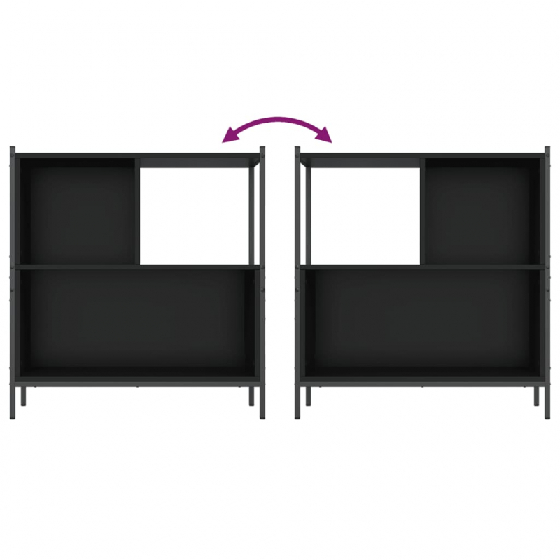 Bücherregal Schwarz 72x28x77,5 cm Holzwerkstoff