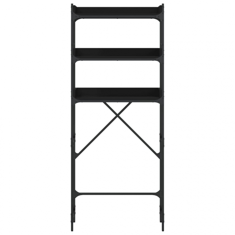 Waschmaschinenregal Schwarz 67x25x163 cm Holzwerkstoff