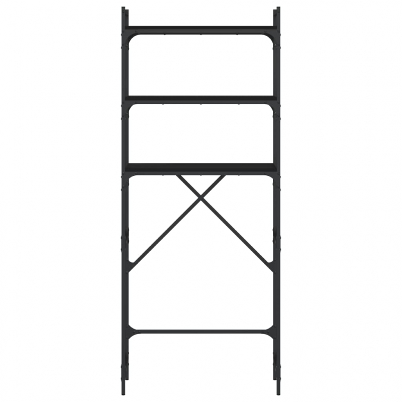 Waschmaschinenregal Schwarz 67x25x163 cm Holzwerkstoff