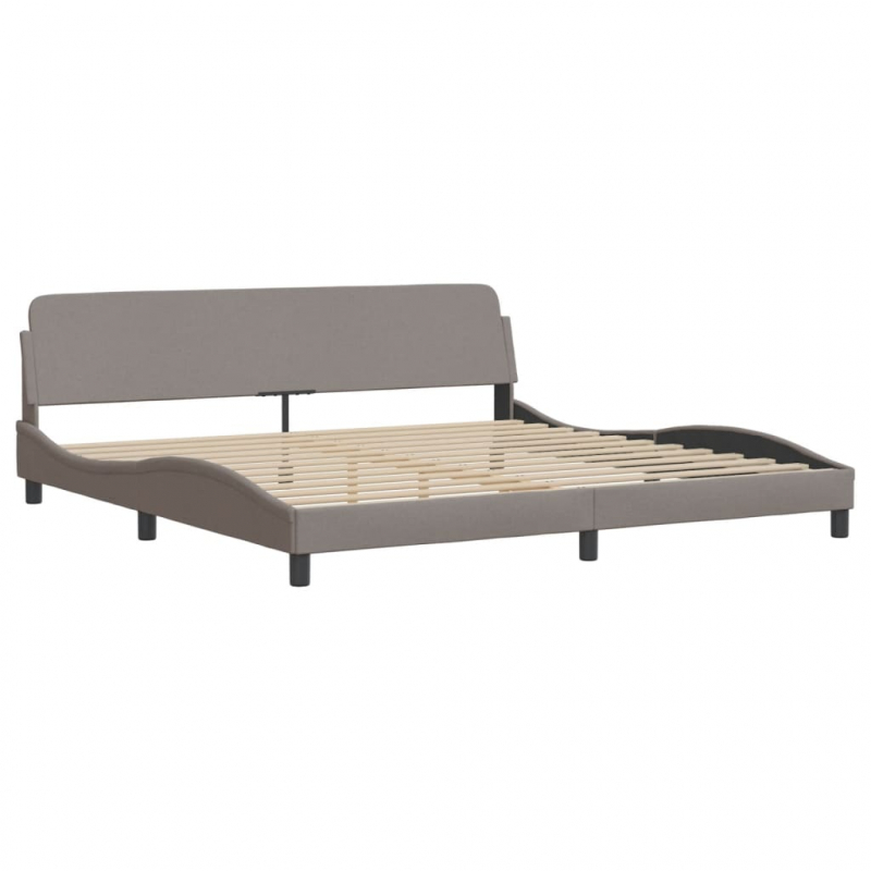 Bett mit Matratze Taupe 200x200 cm Stoff