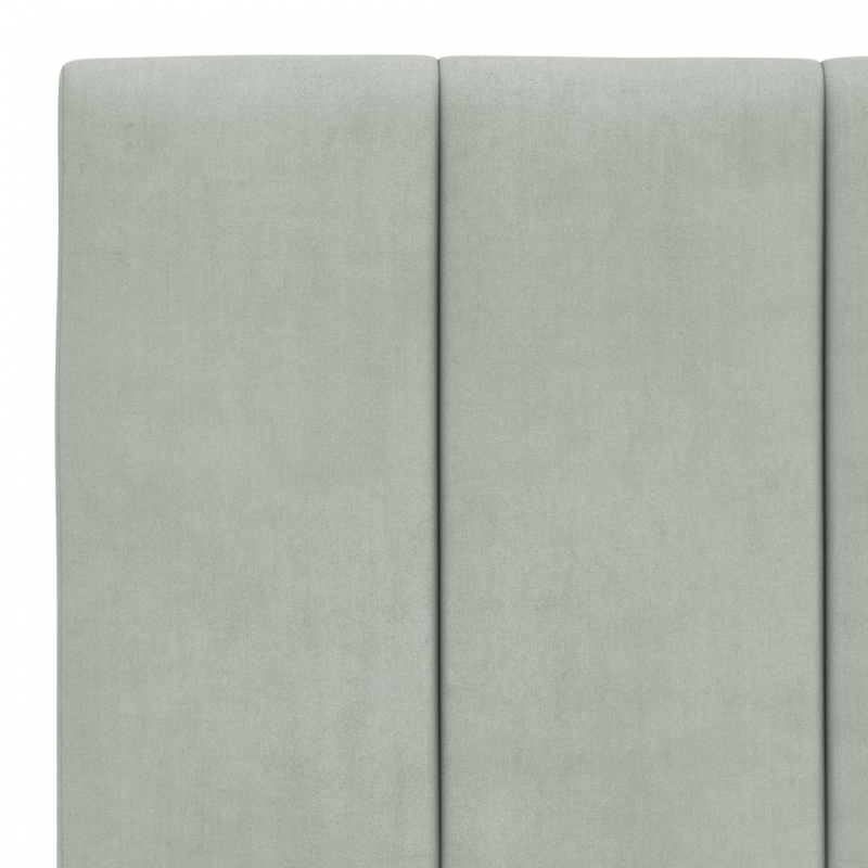 Bett mit Matratze Hellgrau 100x200 cm Samt