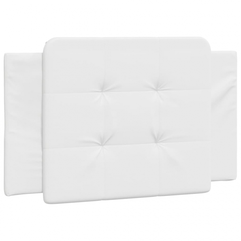 Bett mit Matratze Weiß 90x200 cm Kunstleder