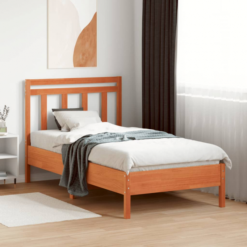 Kopfteil Wachsbraun 100 cm Massivholz Kiefer