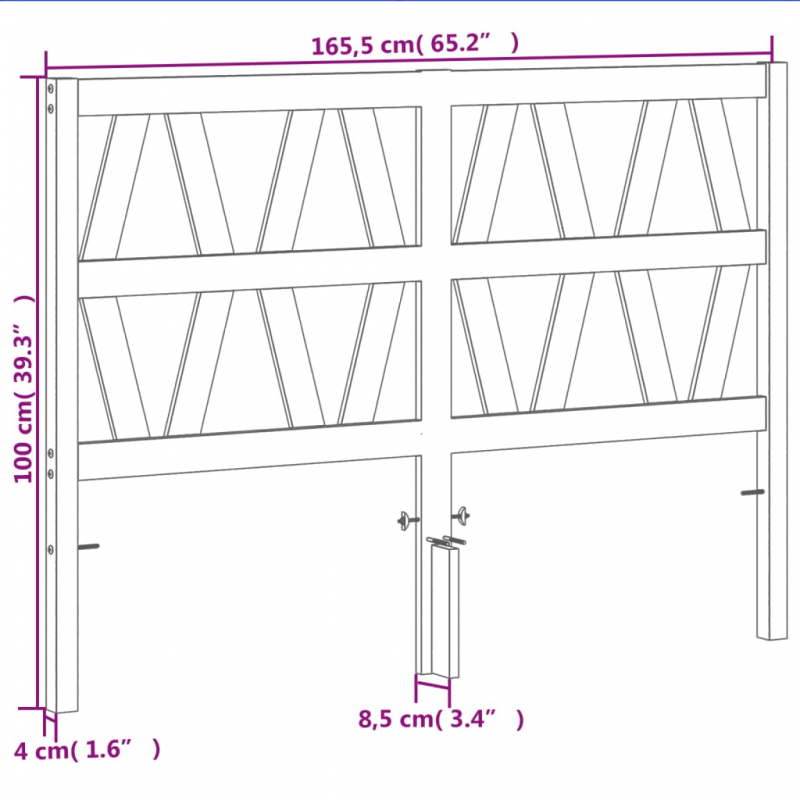Kopfteil Wachsbraun 160 cm Massivholz Kiefer
