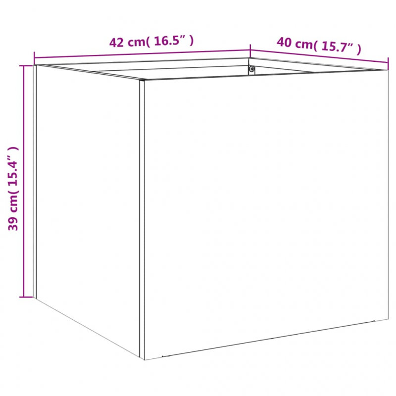 Pflanzkübel 2 Stk. Anthrazit 42x40x39 cm Stahl