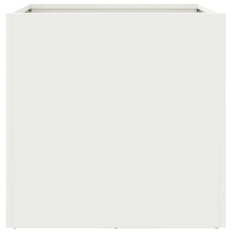 Pflanzkübel 2 Stk. Weiß 49x47x46 cm Stahl