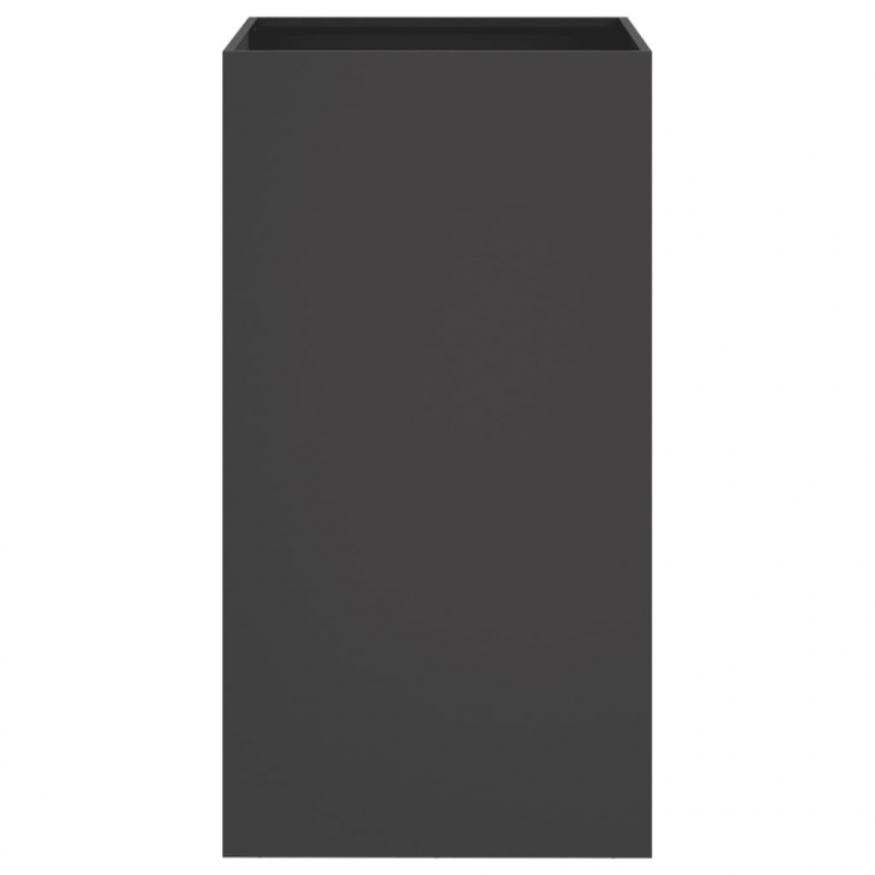 Pflanzkübel Schwarz 42x38x75 cm Stahl