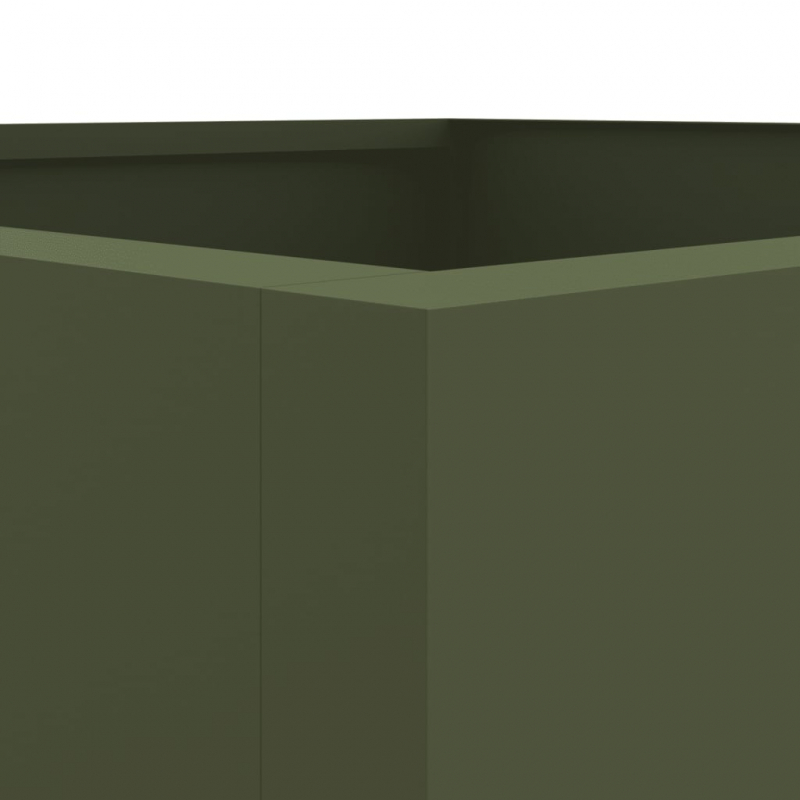 Pflanzkübel Olivgrün 42x38x75 cm Stahl