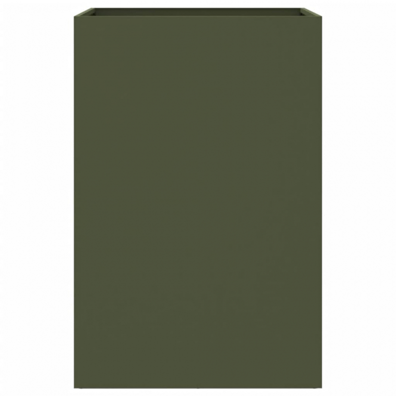 Pflanzkübel Olivgrün 52x48x75 cm Stahl